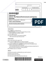 Edexcel GCE Biology Unit 4 QP January 2013