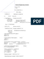 Chemical Engineering Constants