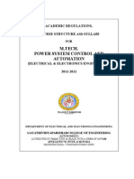 M.Tech. Power System Control and Automation: Academic Regulations, Course Structure Syllabi