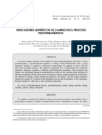 Indicadores Genéricos de Cambio en El Proceso Psicoterapéutico