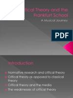 Critical Theory and The Frankfurt School