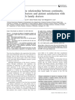 Exploration of The Relationship Between Continuity, Trust in Regular Doctors and Patient Satisfaction With Consultations With Family Doctors