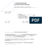 Learning Target 45 Notes Add and Subtract Rational Expressions