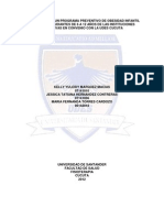 Formulacion de Un Programa Preventivo de Obesidad Infantil Dirigido A Estudiantes de 6 A 12 Años de Las Instituciones Educativas en Convenio Con La Udes Cucuta