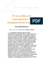 De Las Políticas de Comunicación A La Reimaginación de La Política