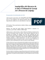 Discurso de Defensa de Georgi Dimitrov Ante El Tribunal PDF