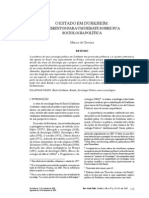 OLIVEIRA, Marcio. O Estado em Durkheim - Elementos para Um Debate Sobre Sua Sociologia Política