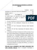 Declaracion de Objecion de Conciencia Al Servicio Militar