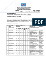 Notfication BSNL Telecom Technical Assistants