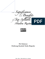 Drubwang Konchok Norbu Rinpoche - The Signifigance and Benefits of Six-Syllable Mantra Recitation