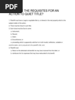 What Are The Requisites For An Action To Quiet Title