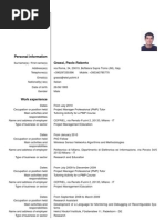 Europass Curriculum Vitae: Personal Information Grassi, Paolo Roberto