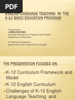 English Language Teaching in The K 12 Basic Education1