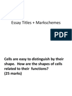 Essay Titles + Markschemes