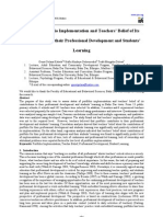 Status of Portfolio Implementation and Teachers' Belief of Its Contributions To Their Professional Development and Students' Learning