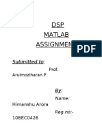 DSP Matlab Assignment: Submitted To