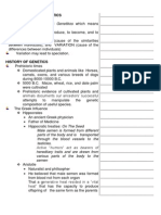 Handout On History of Genetics