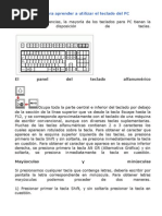 Manual Breve para Aprender A Utilizar El Teclado Del PC