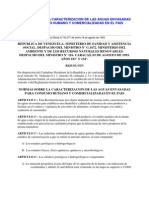 Normas Sobre La Caracterizacion de Las Aguas Envasadas para Consumo Humano y Comercializadas en El Pais