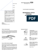 Fracture Colles Rehabilitation Advice Following Wrist