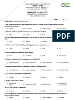 Examen de Diagnostico de Computacion de 3° Grado