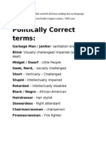 Politically Correct Words in English