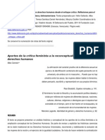 Carosio, Alba - Aportes de La Crítica Feminista A La Reconceptualización de Los DDHH