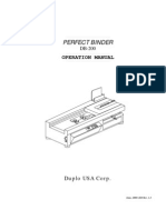 Duplo DB-200 Instruction Manual Perfect Binding DB-200