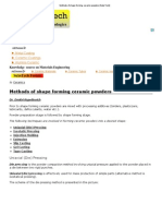 Methods of Shape Forming Ceramic Powders (SubsTech)