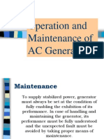 Operation and Maintenance of AC Generator