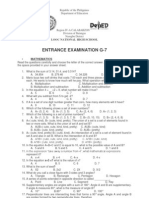 Entrance Exam g7