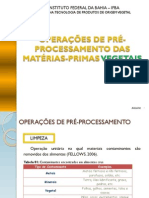 Aula 02 - Operações de Pré-Processamento Das Matérias-Primas Vegetais