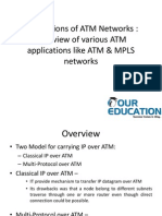 Applications of ATM Networks: Overview of Various ATM Applications Like ATM & MPLS Networks