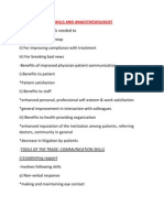 Communication Skills and Anaesthesiologist (June 2010)