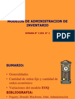 Modelos de Administracion de Inventario