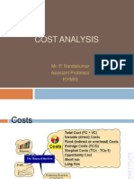 Cost Analysis: Mr. P. Nandakumar Assistant Professor Kvimis