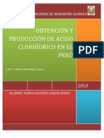 Obtención y Producción de Ácido Clorhídrico en El Perú