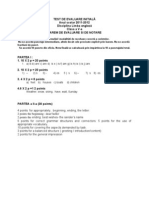 Test de Evaluare Initială Anul Scolar 2011-2012 Disciplina Limba Engleză Clasa A V-A Barem de Evaluare Si de Notare