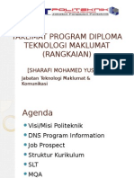 Taklimat Program Diploma Teknologi Maklumat Jan 2013