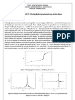 Experimento 5 Titulação Potenciometrica Ácido Base