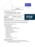 Basic Electricity Syllabus