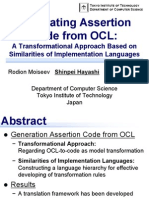 Generating Assertion Code From OCL:: A Transformational Approach Based On Similarities of Implementation Languages