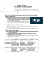 Reflection and Self Evaluation