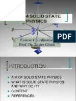 Ep 364 Solid State Physics: Course Coordinator Prof. Dr. Beşire Gönül