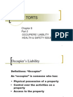 Lecture 8B - The Law of Tort (Occupiers' Liability)