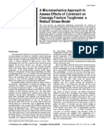 A Micromechanics Approach To Assess Effects of Constraint On Cleavage Fracture Toughness: A Weibull Stress Model