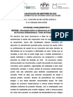 ATV COMP III - CAP I - Abordagem Sobre As Dimensões Da Complexidade Do Processo Saúde-Doença - Segundo Paulo Sabroza