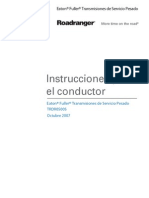 Instrucciones para El Conductor Eaton Fuller Transmisiones de Servico Pesado Trdr0500s