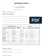 Daywork Sheet Format