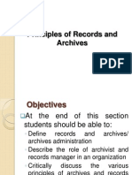 Principles of Records and Archives